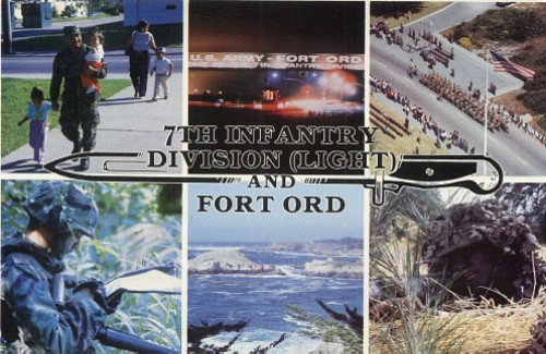 Ft Ord Ft Lewis 3" 7th Infantry Division OD 7th Division Light Dated 1983 